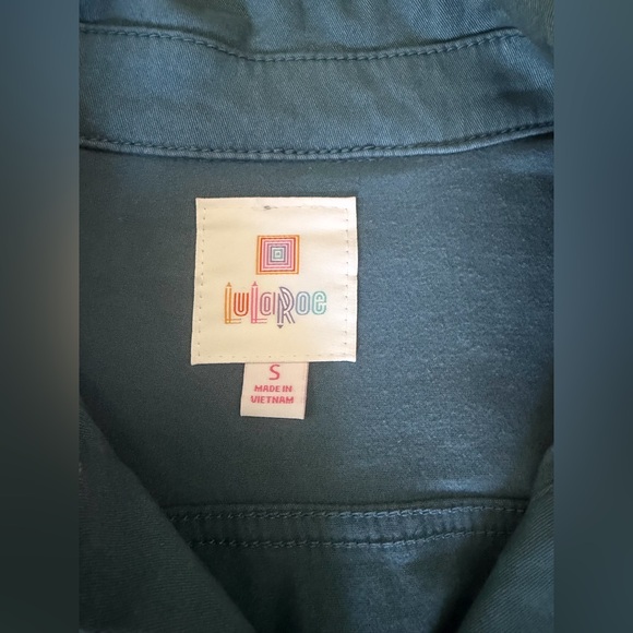 LuLaRoe Blue/Teal Jeanish Jacket Small - Picture 3 of 3
